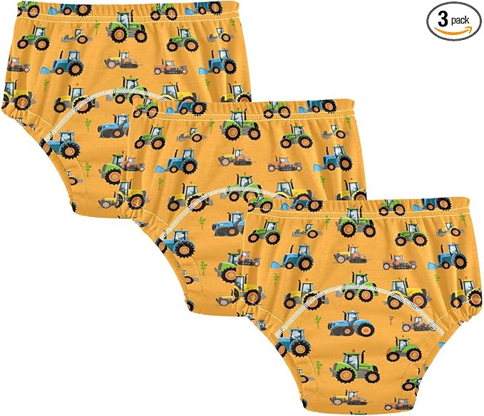 Little Girls Potty Training Underwear Set Reusable Training Underpants for Toddler Boys 3T Colorful Tractors