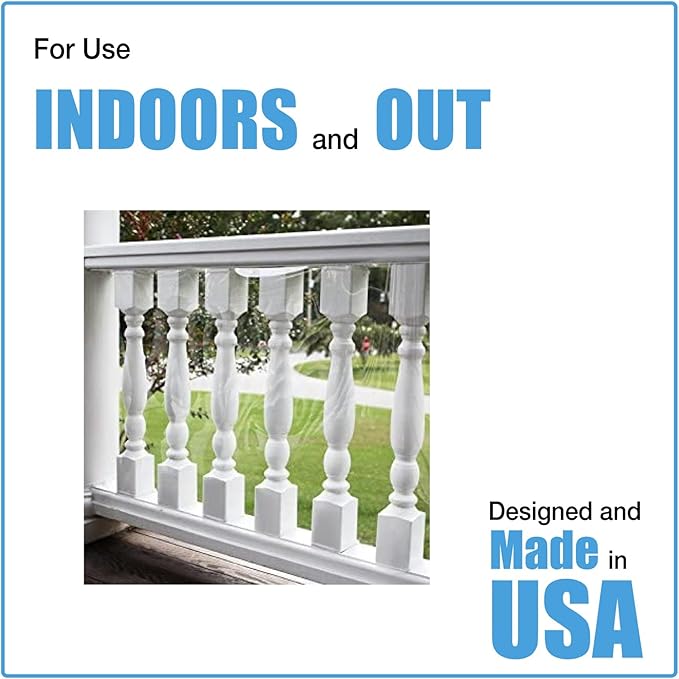 Kidkusion Indoor/Outdoor Banister Guard, Clear, 15'