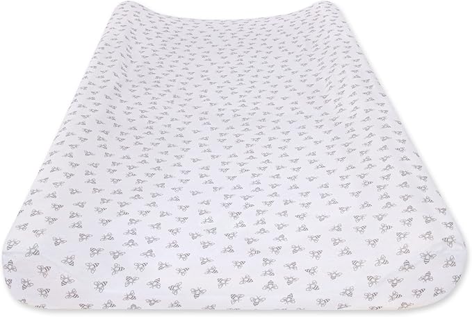 Burt's Bees Baby Unisex Baby Gift Set - Crib Sheet, Changing Pad Cover & Burp Cloths, 100% Organic Cotton Essentials Bundle