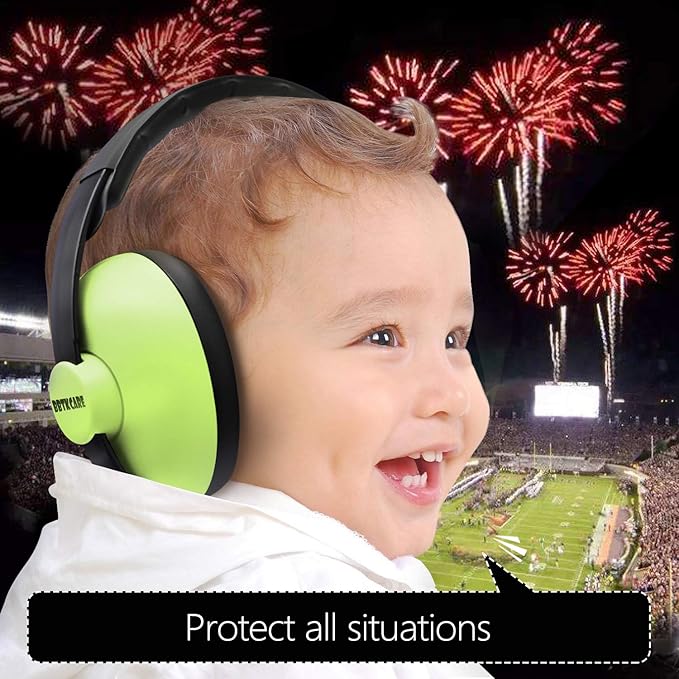 BBTKCARE Baby Ear Protection Noise Cancelling HeadPhones for Babies for 3 Months to 3 Years (Green)
