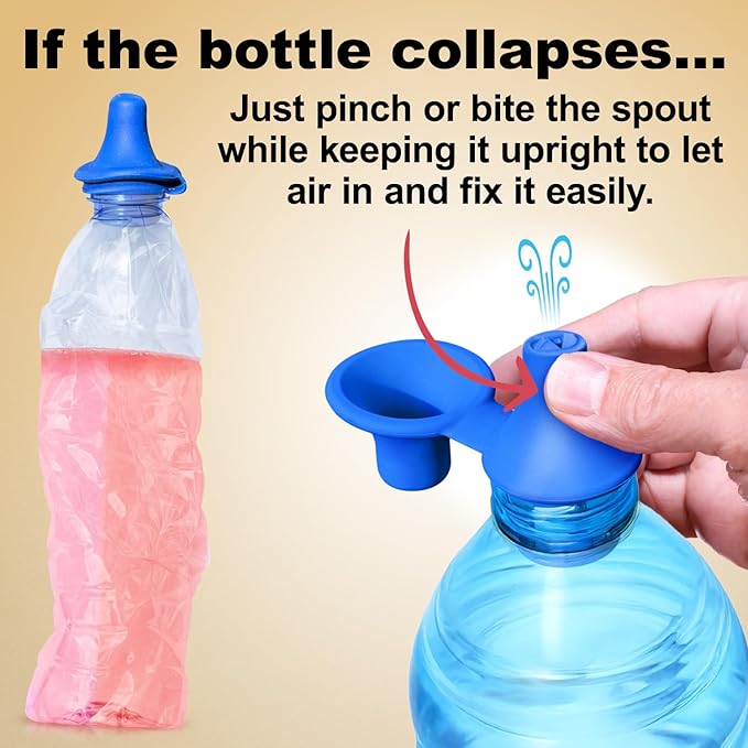 [4 Pack] Sipppz Nozzles - No Spill Silicone Bottle Top Spout - Soft, Flexible Silicone - Blue, Green, Yellow, Pink - Fit Most Standard Bottles - BPA-Free, Latex-Free, Lead-Free
