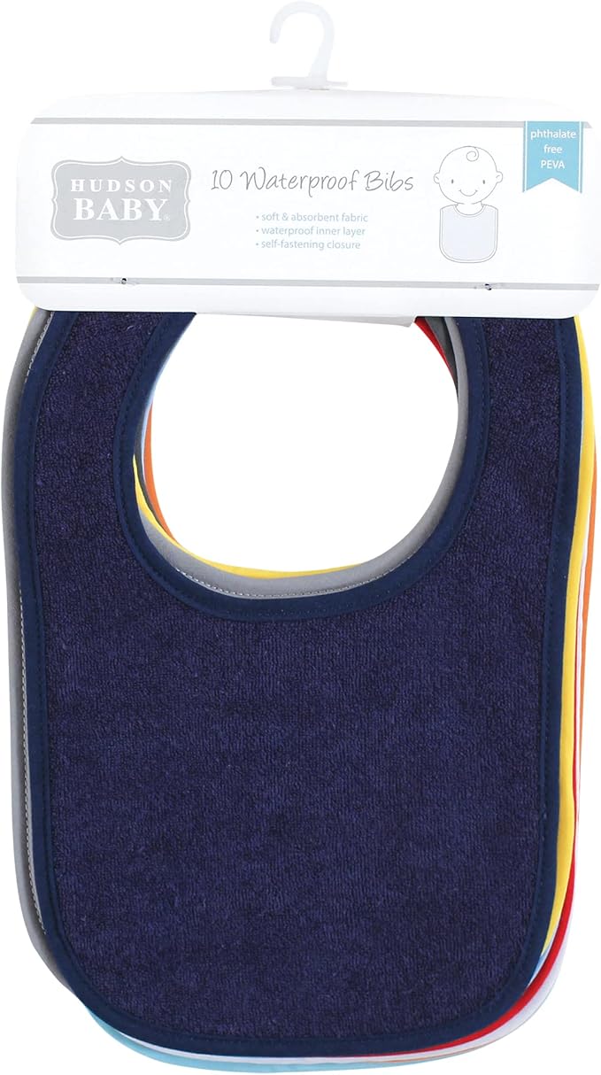 Hudson Baby Unisex Baby Drooler Bib With Waterproof Lining