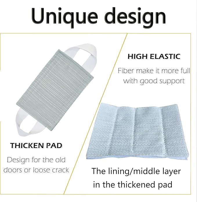 Baby Proof Door Silencer & Cloth Latch Cover, Quiet Close Anti-Slam Pads to Prevent Slamming and Accidental Locking, for Nursery and Toddler Safety (3, Natural Teal, 4.1 * 3.1 inches)