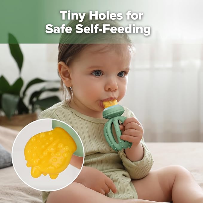 haakaa Silicone Replacement Pouch for Baby Fruit Food Feeder, Food Grade Silicone Feeder Sacs, BPA Free (Large Size, 2PCS)