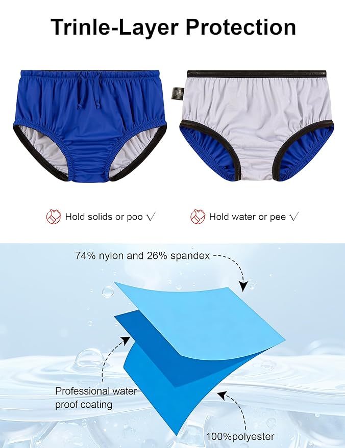 Youth Special Needs Reusable Swim Diapers Swimwear for Incontinence Diaper Covers Waterproof,Leakproof, Unisex