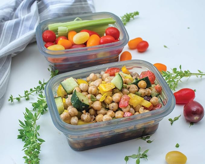 Minimal Reusable Silicone Food Storage Containers