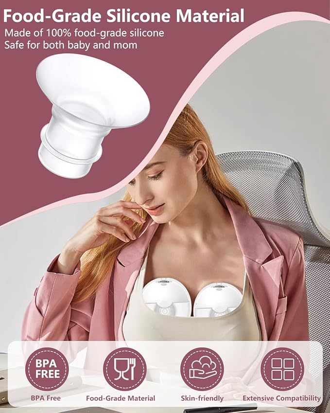 6Pcs Breast Pump Flange Insert 19mm Compatible with Momcozy/Spectra/Medela/eufy/Elvie/Lansinoh/Paruu P10 Breast Pump, Fit for Momcozy M5/M9/M6/V2 Pro/V2 pro/S12 Pro/eufy E10 S1 S1 Pro, 24mm Flange