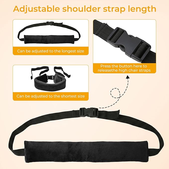 High Chair Straps, Universal Baby Safety Strap, Highchair Harness for Infant&Toddler's（Black）