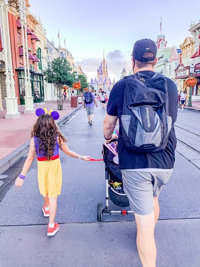 Tagalong Stroller Accessory for Child Safety | Toddler Must Have to Keep Kids Close | Toddler Travel Accessory - Links to Strollers, Backpacks, Shopping Carts - Disney Trip Essential - Pink Tag