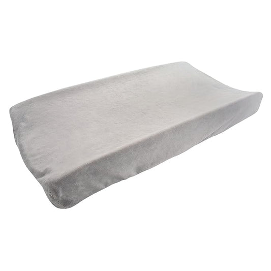 My Blankee Minky Solid Changing Pad Cover, Silver, 16" x 32"