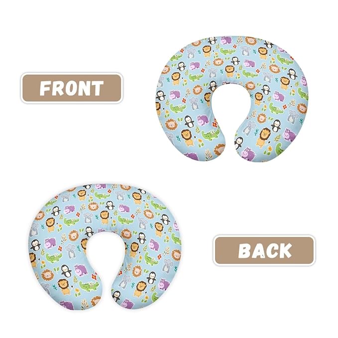 Zoo Animals Baby Nursing Pillow Cover Breathable Durable Neutral Breastfeeding Pillow Cover Soft Nursing Pillow Case for Toddler Infant