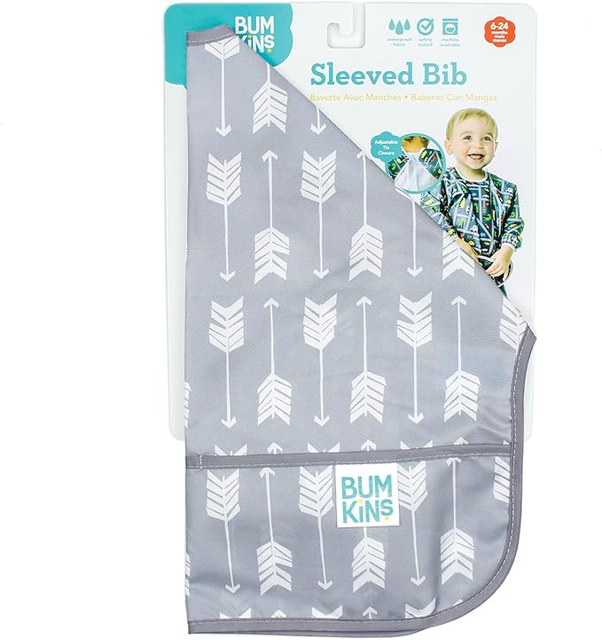 Bumkins Sleeved Bib for Girl or Boy, Baby and Toddler for 6-24 Mos