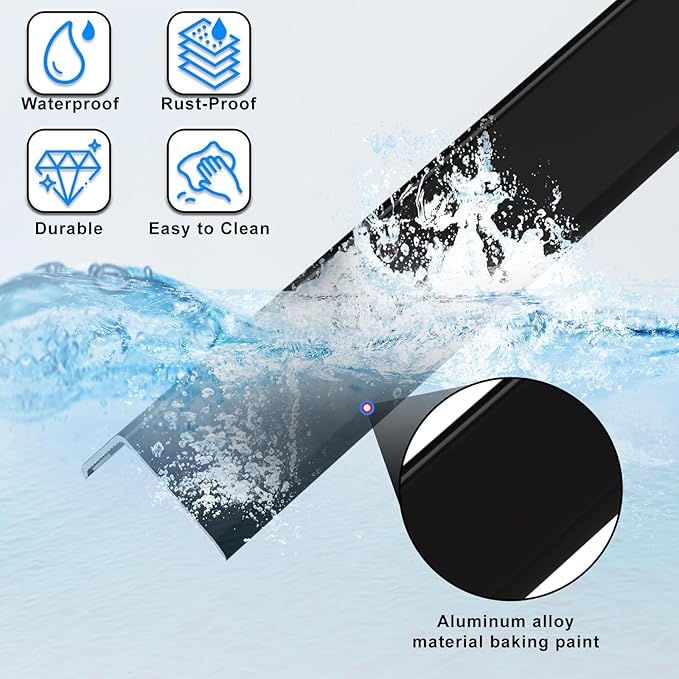 Black Wall Corner Protector, 4Pcs, Length 35.4in, Width 0.79in - Self Adhesive Metal Corner Protector for Aluminum Trim molding, Cabinet Edge Guard, Easy to Install