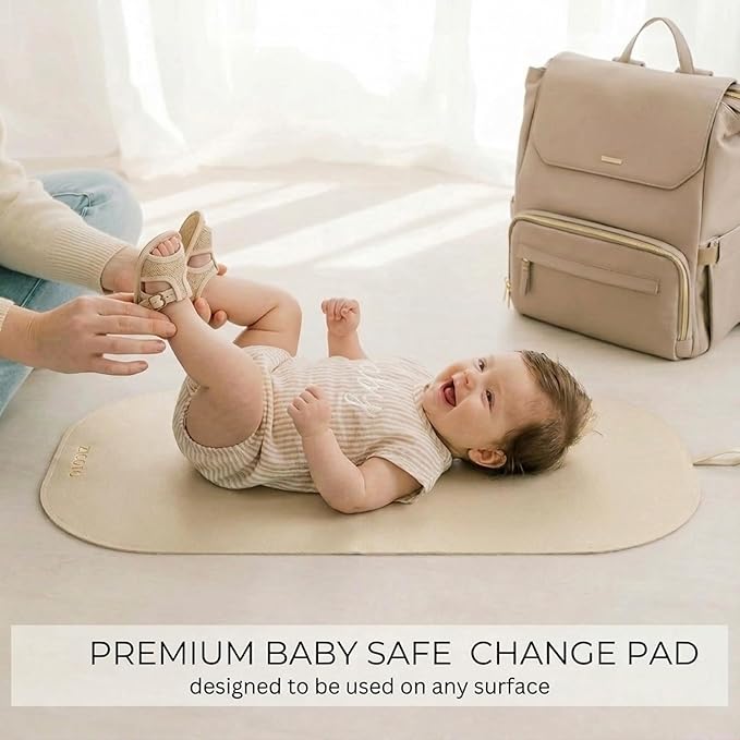 Beautiful Portable Baby Changing Pad - Wipeable and Easy to Clean Diaper Changing Mat - The Perfect Waterproof Vegan Leather Pad for Traveling
