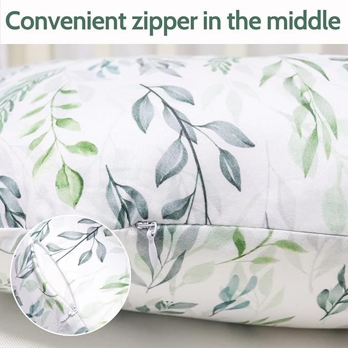 DILIMI Nursing Pillow Cover, Newborn Lounger Cover,Soft and Comfortable, Green Leaf