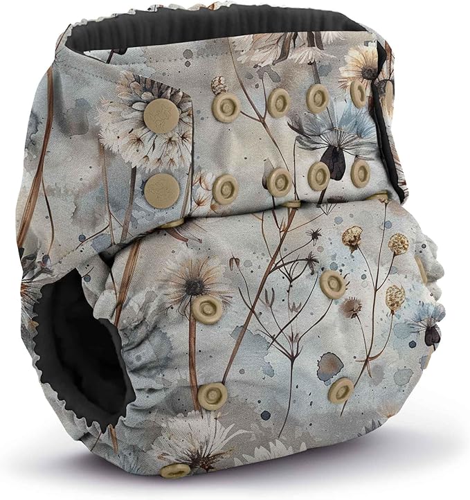 Kanga Care Rumparooz G3 OBV Cloth Diaper Reusable One Size Pocket Diaper with Patented Inner Double Gusset 2 pcs Bamboo Rayon Insert Soaker | Wishwood (6-55+ lbs)