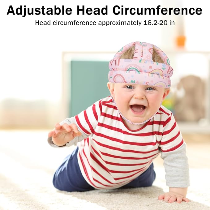 Baby Head Protector for Crawling Walking, Baby Helmet Adjustable No Bumps and Soft Cushion, Infant Safety Cap for Kid Learning to Walk