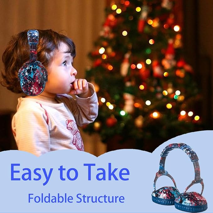 Kids Hearing Protection,25dB NRR Noise Reduction,Sound Proof for Kids,Toddler,Safety Earmuffs for Concert,Airplane,Autism,Monster Jam,Travel,School- Blue RedPigment