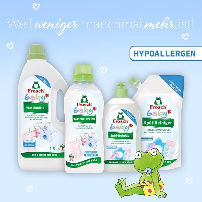 Frosch Baby Washing Up Cleaner, Sensitive Washing Up Liquid for Baby Bottles & Teats, Hypoallergenic, Suitable for Allergy Sufferers, 500 ml