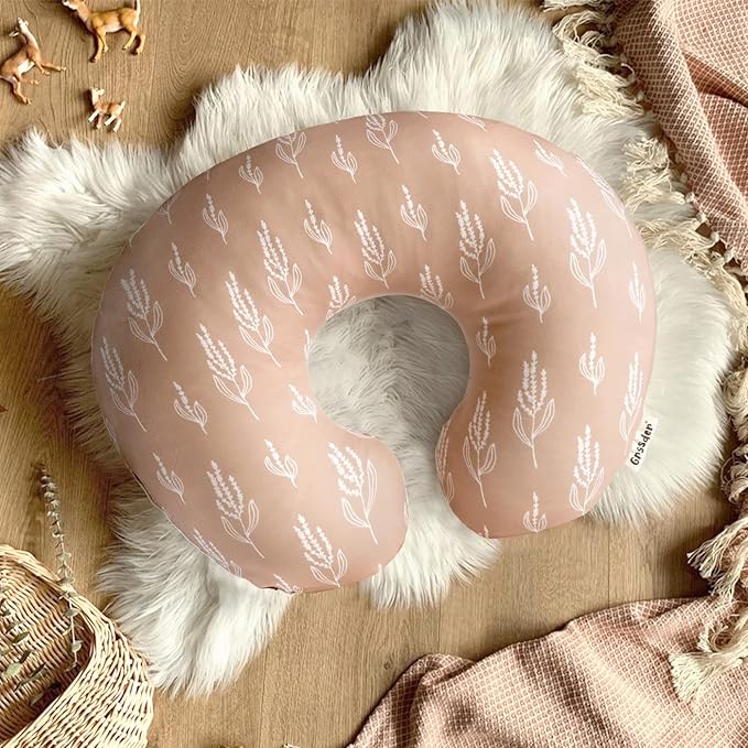 GRSSDER Nursing Pillow Cover Stretchy Minky Removable Nursing Covers for Breastfeeding Pillows, Ultra Soft Comfortable Slipcover for Girls, Pretty Fox Pattern