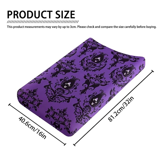 Halloween Ghost Diaper Changing Pad Cover Purple Changing Table Covers for Newborn Infant Changing Pad Sheets Baby Diaper Changing Mat