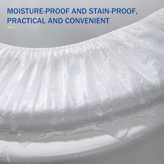 20 Pack Disposable Toilet Seat Cover Waterproof Non-Woven Fabric, Disposable Toilet Seat Covers for Travel, Disposable Seat Covers for Outing Hotel Hospital Public Toilet (Single Layer White)