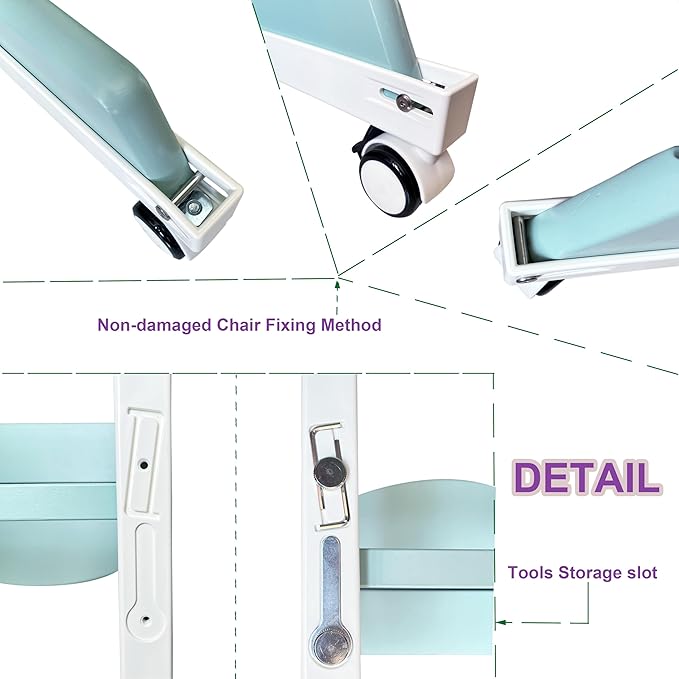 Wheels Compatible with Stokke Tripp Trapp High Chair, with Safety Locks,360° Rotation, Silent Casters,Convenience,No Drilling Required Undamaged Your Highchair（White）