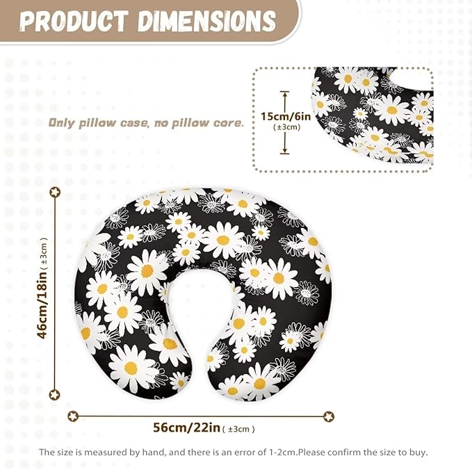 Daisy Nursing Pillow Cover Fits The Original Support for Breastfeeding, Bottle Feeding, and Bonding Pineapple Daisy Comfortable Slipcover for Baby Girl and Boy