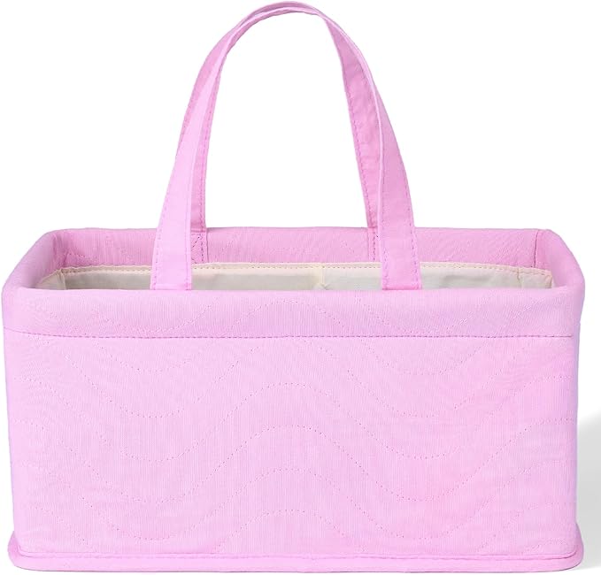 Mr. Pen Baby Diaper Caddy Organizer, Pink Quilted Fabric, Car Diaper Caddy, Portable