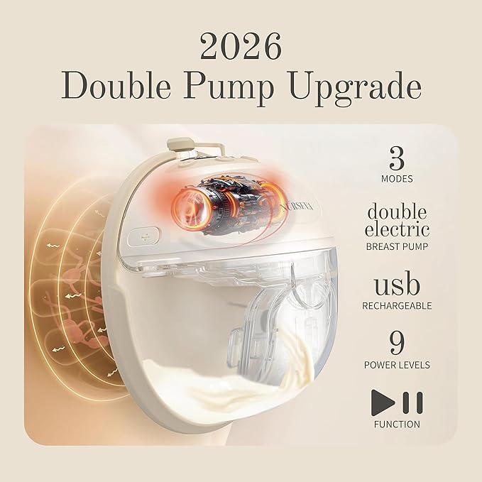 Pro-90A Smart Hands Free Breast Pump – 2026 Upgrade, Wireless Double (2) Electric Wearable Breast Milk Pumps for Mom – 3D Multi-Modes & Levels – App Controlled, Portable, Discreet, BPA Free