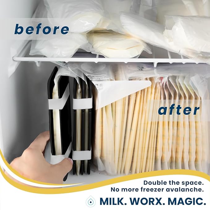 Freeze It Flat Breastmilk Freezer Storage System - Space-Saving Organizer for Breast Milk Storage Bags - Freezer Organization Made in USA (Black, Single 2-pk)