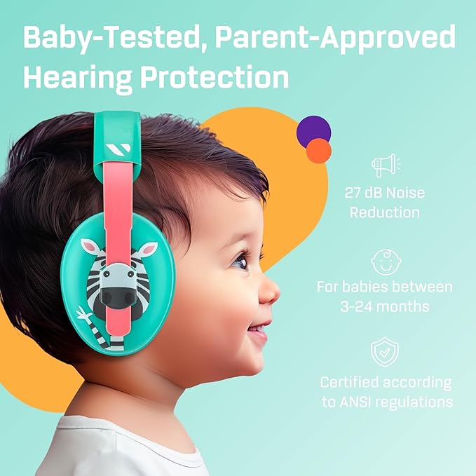 Vanderfields - Hearing Protection Ear Muffs - Over 33 dB (2K Hz) Broad Noise Cancelling Sound Reduction - Baby and Toddlers