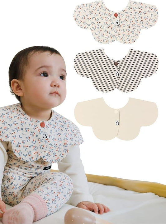 Konny Baby Bib 3/5/7-Pack Set, 360 ° Rotate, Soft and Absorbent Drooling for Toddler Boys Girls Baby Essentials
