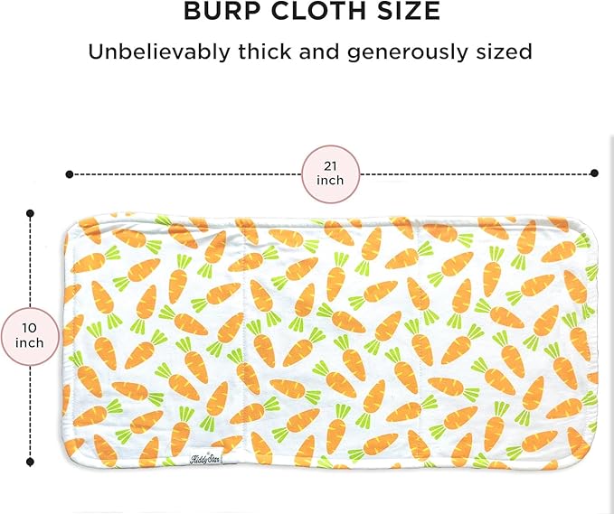 KiddyStar 5-Pack Burp Cloths – Organic Cotton, Soft, Large & Absorbent 3-Layer Towels for Newborns – Essential for Feeding & Spit-Up
