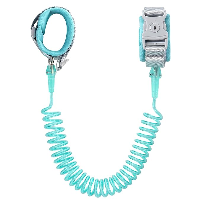 Anti Lost Wrist Link Anti Lost Leash Baby Leash Anti-Lost Wrist Chain with Child Upgraded Safety Locks for Kids (Green 8.2 Feet)