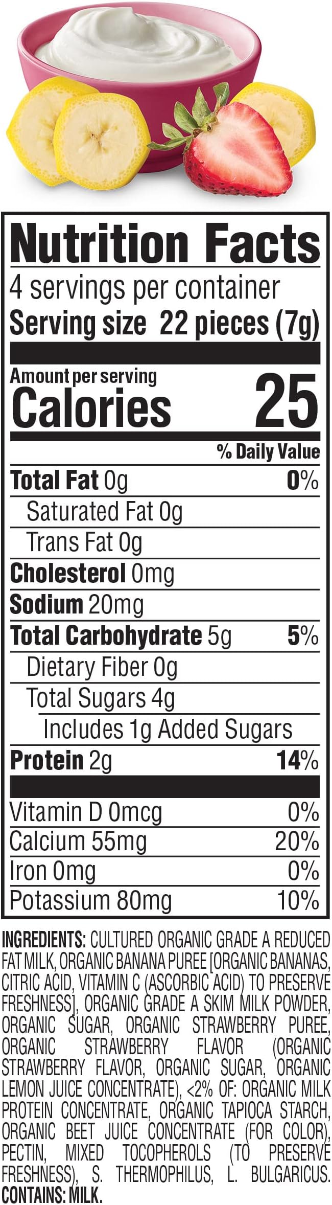 Happy Baby Organics Baby Snacks, Greek Yogis, Freeze Dried Yogurt & Fruit Snacks, Gluten Free Snack for Babies 9+ Months, Strawberry & Banana, 1 Ounce (Pack of 2)
