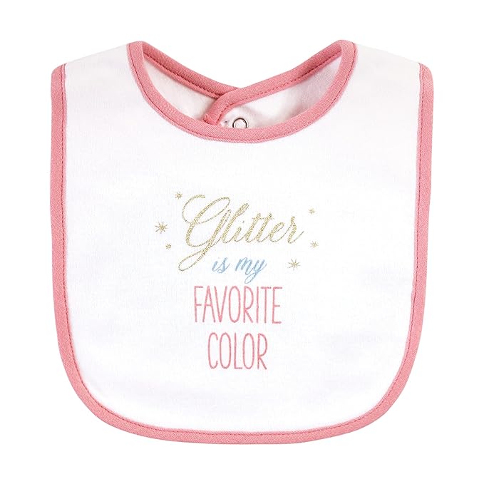 Hudson Baby Unisex Baby Cotton Bibs, Glitter Unicorn, One Size