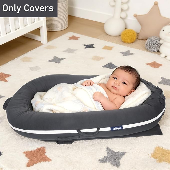 Organic Replacement Cover with Waterproof Pad | Premium Quality Spare Cover Certified Organic Cotton | [Fits Dockatot Deluxe + Docks] (Cover Only) (Charcoal, Waterproof Organic Cotton)