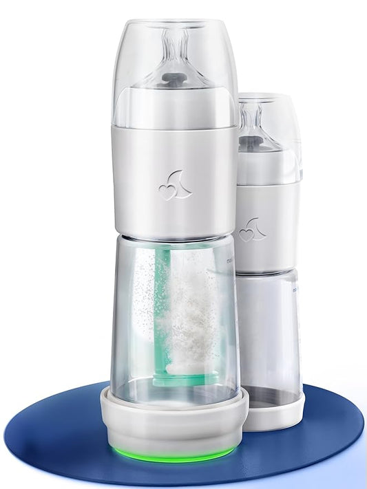 SNOOZI Set of 2 – Baby Night Bottle with Bottle Warmer – Baby Bottle with Integrated Formula Dispenser in The Bottle for Stress-Free Night Feedings (2 Bottles per Night)