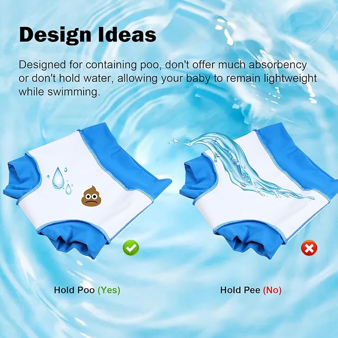 MOEMOE Baby Reusable Swim Diaper 3Pcs Waterproof Swim Pants Baby Swim Diaper for Boys and Girls Swimming Lesson 2-5T