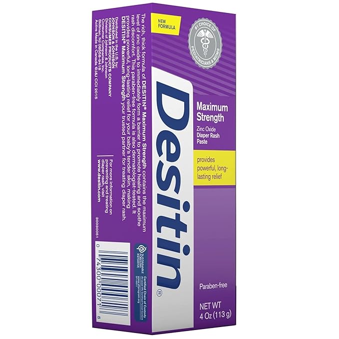 Desitin Maximum Strength Diaper Rash Paste 4 oz tube (Pack of 6)