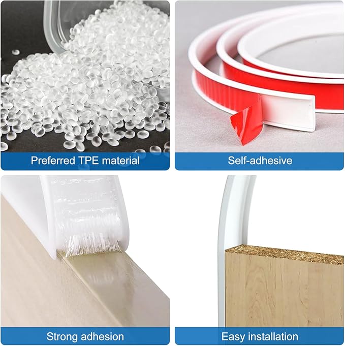 U-Shape Edge Banding, 16.4ft Self Adhesive Veneer Edging Trim TPE Flexible Furniture Edge Protector for Countertop Table Cabinet Repair Furniture Restoration (25mm, White)