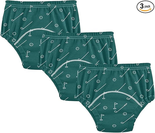 Little Girls Training Underwear Reusable Nighttime Potty Training Pants for 2T Minimalist Golf Pattern