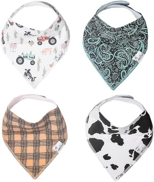 Copper Pearl Baby Bandana Bibs, 4 Pack