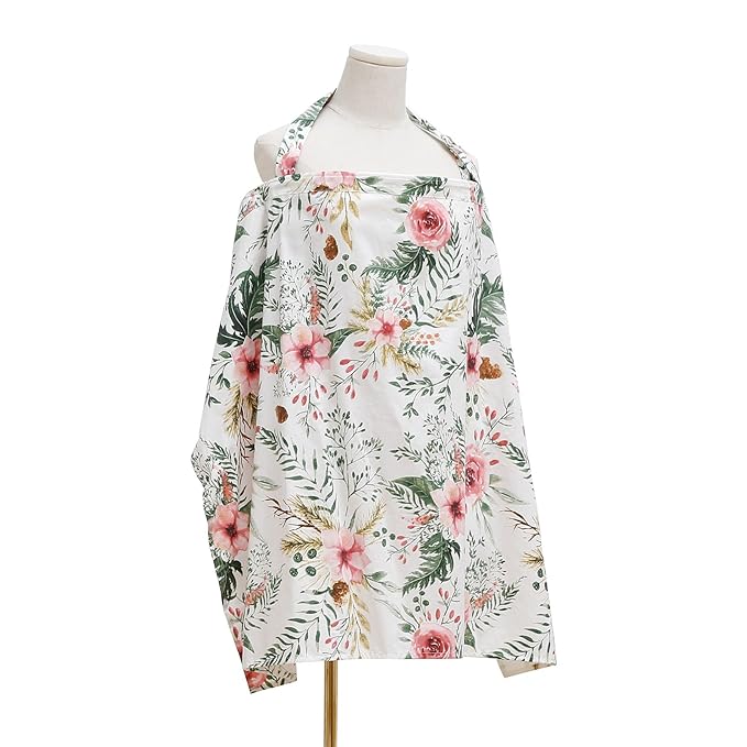 insular Nursing Cover for Breastfeeding, Infant Feeding Cover Breathable Cotton Privacy Breastfeeding Apron, Rose