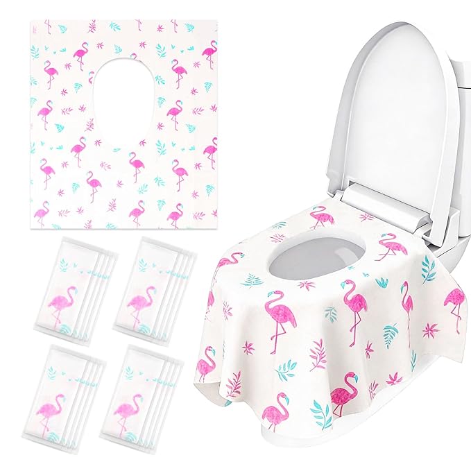 32 Pcs 23.5" x 25.4" Disposable Toilet Seat Covers for Kids & Toddlers, Hygienic & Convenient Potty Training Seat Covers, Perfect for Travel & Public Restrooms