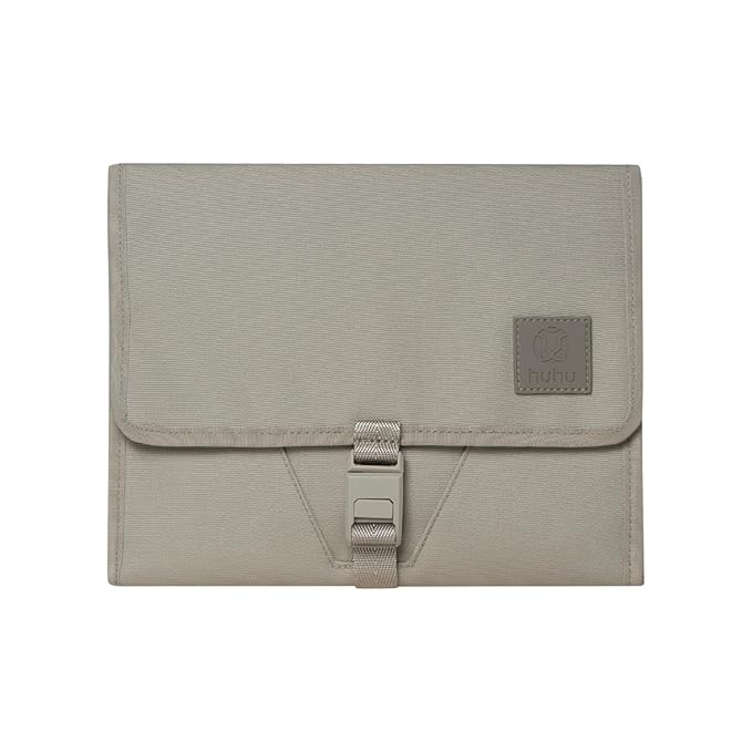 Huhu Baby Changing Wallet – Compact, Portable Diaper Changing Pad for Travel – Easy to Clean, Foldable Changing Mat – Must Have Diaper Bag Accessory for New Parents (Daybreak Taupe)