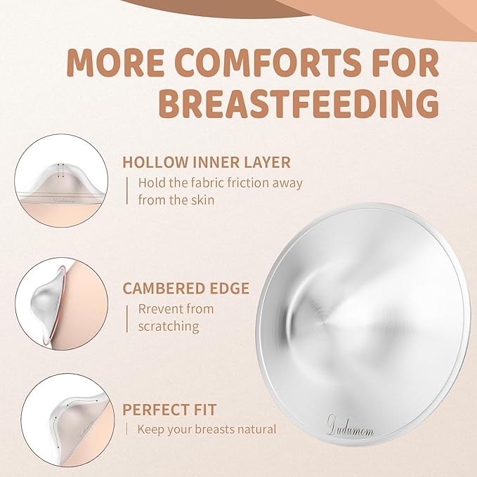The Original Silver Nursing Cups - Pure 999 Silver Nipple Cover for Breastfeeding, Nipple Shields for Breastfeeding Essential, Nipple Guards for Sore Nipple Relief, Regular Size