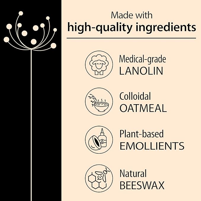 Dr. Brown's Lanolin+ Nipple Balm, Postpartum and Breastfeeding Essential, Soothe and Protect Dry, Chapped Nipples, 7 g/.25 oz