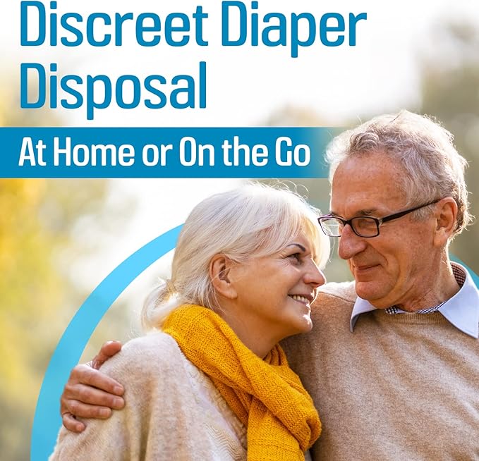 IMPRESA Disposable Adult Diaper Bags - 12 x 15 in, Pack of 75 Leak-Proof, Tear-Resistant & Odor-Proof Adult Incontinence Disposal Bags - Unscented